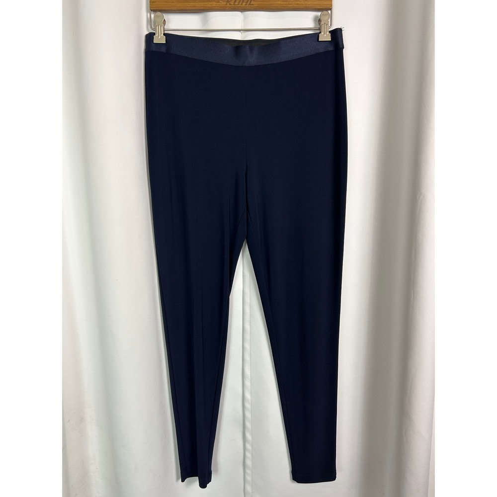 Joseph Ribkoff Navy Blue Slim Leg Pants Pull On Career Dress Pants 10